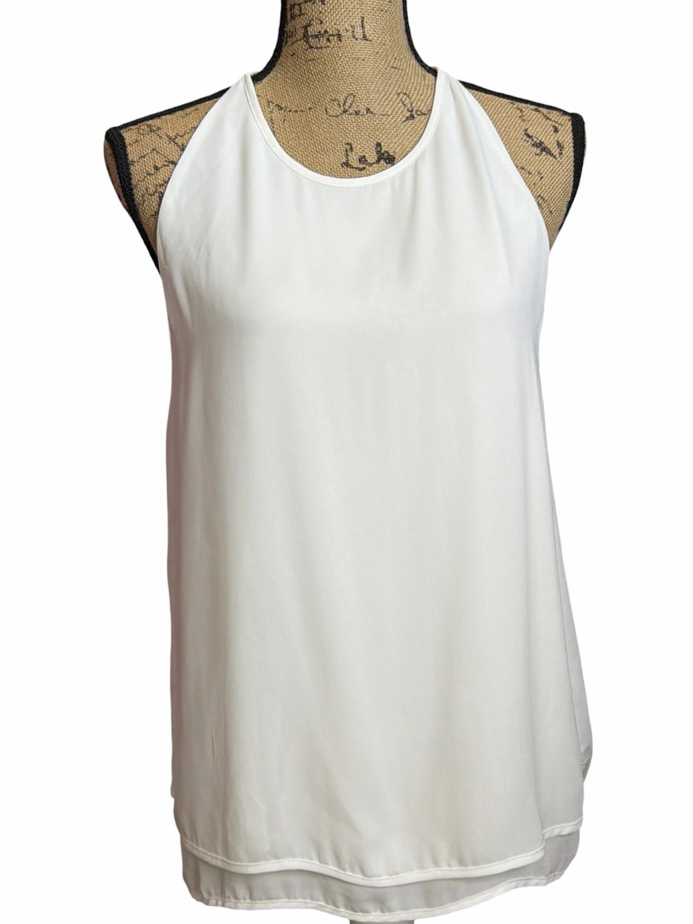 Violet + Claire White Layered Halter Tank Top. EC. Size medium